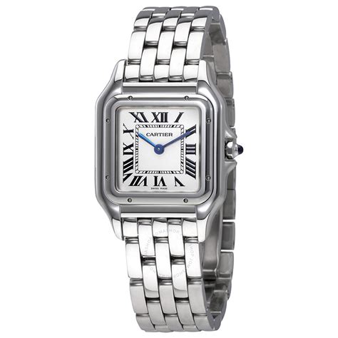 cartier silver watch|cartier panthere silver.